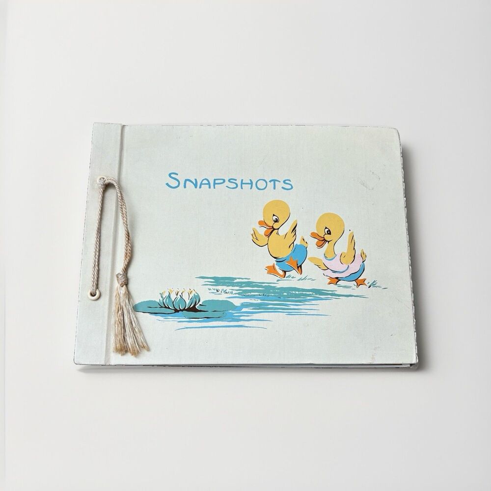 Snapshots Baby Photo Album Vintage 1940s Unused Scrapbook Baby Ducks Ducklings